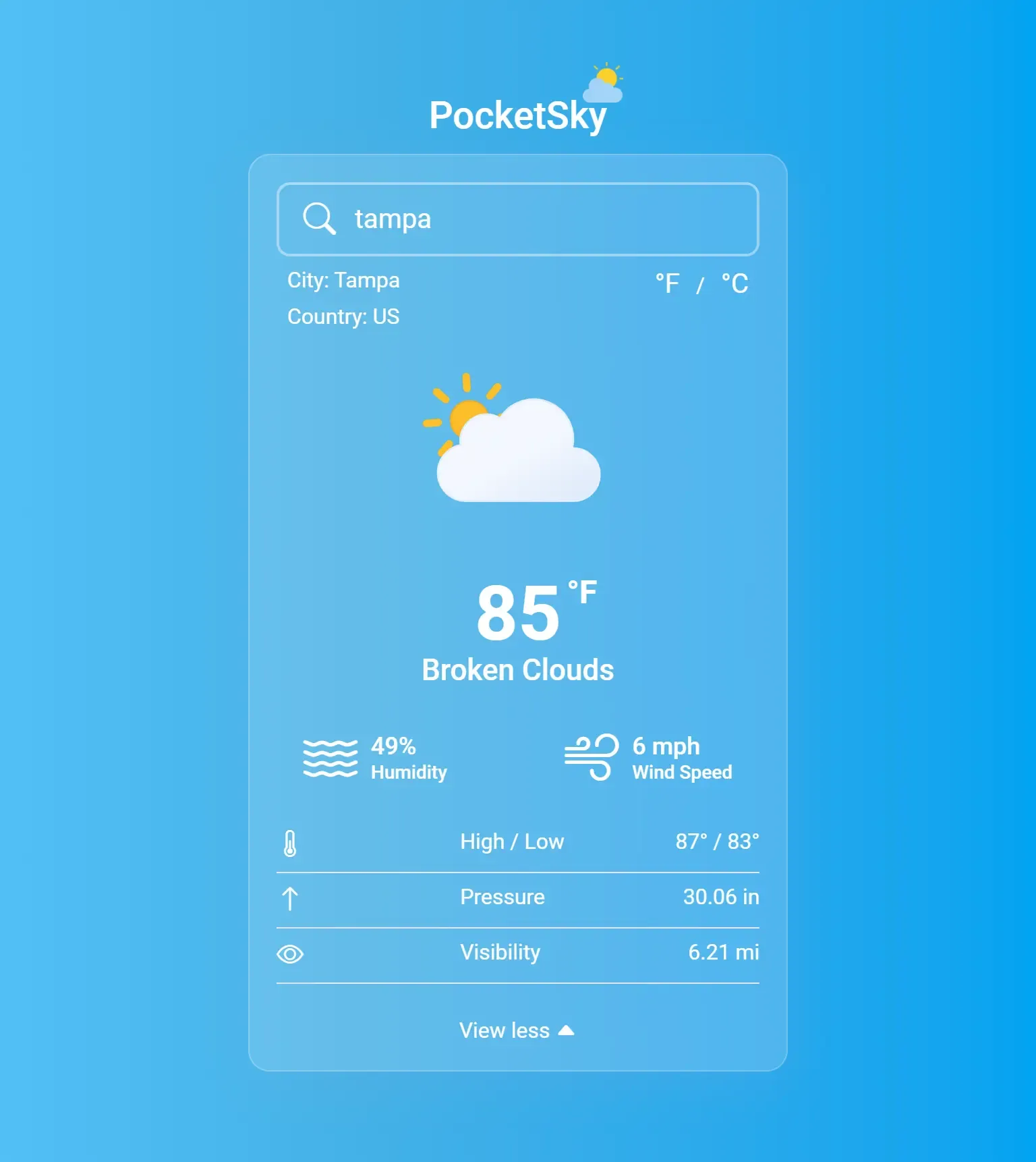 PocketSky Sunny Weather